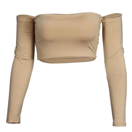 fashion长袖一字肩长袖T恤女