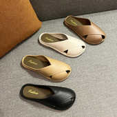 法式 2025年新款 外穿配裙子软底软皮穆勒鞋 凉拖鞋 包头半拖鞋 女夏季
