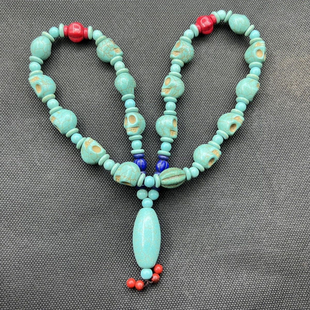 项链绿松石西藏手串藏式藏族珠子绿松石随形百搭毛衣链民族风格