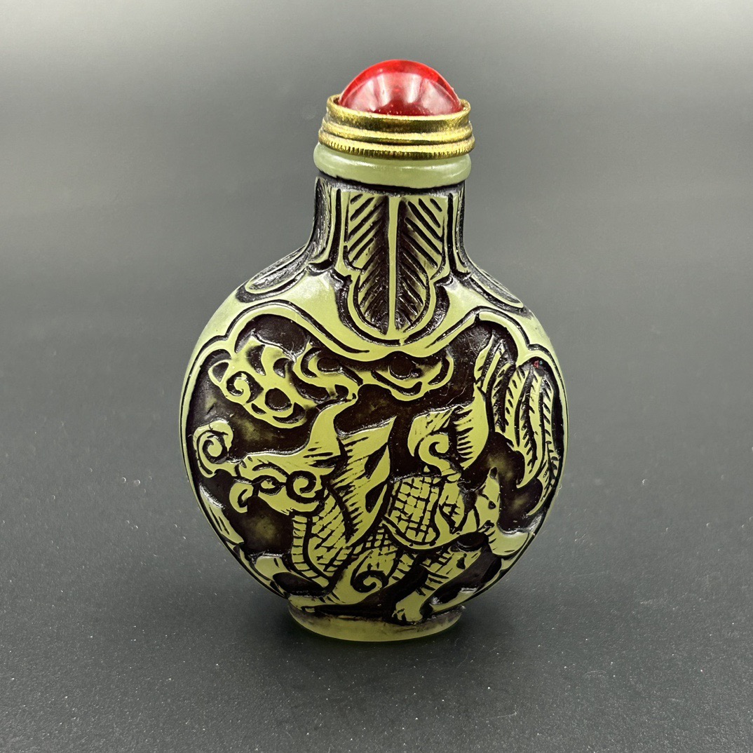 古玩收藏纯铜鼻烟壶摆件家居装饰品办公室桌面装饰品