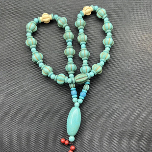 项链绿松石原石锁骨西藏手串藏式藏族珠子绿松石随形百搭毛衣链