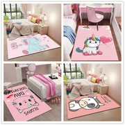 Phòng trẻ em hoạt hình thảm nam nữ dễ thương phòng ngủ đầu giường chăn em bé bò mat màu hồng công chúa phòng tùy chỉnh - Thảm