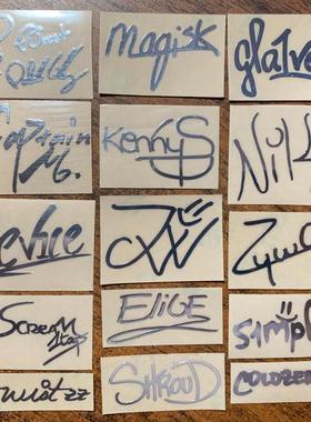 CSGO明星队员K神s1mple金属签名niko键盘电脑手机贴纸实物包邮