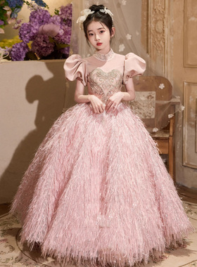 2026新款女童礼服高端小众轻奢生日公主裙主持人走秀演出服高级感