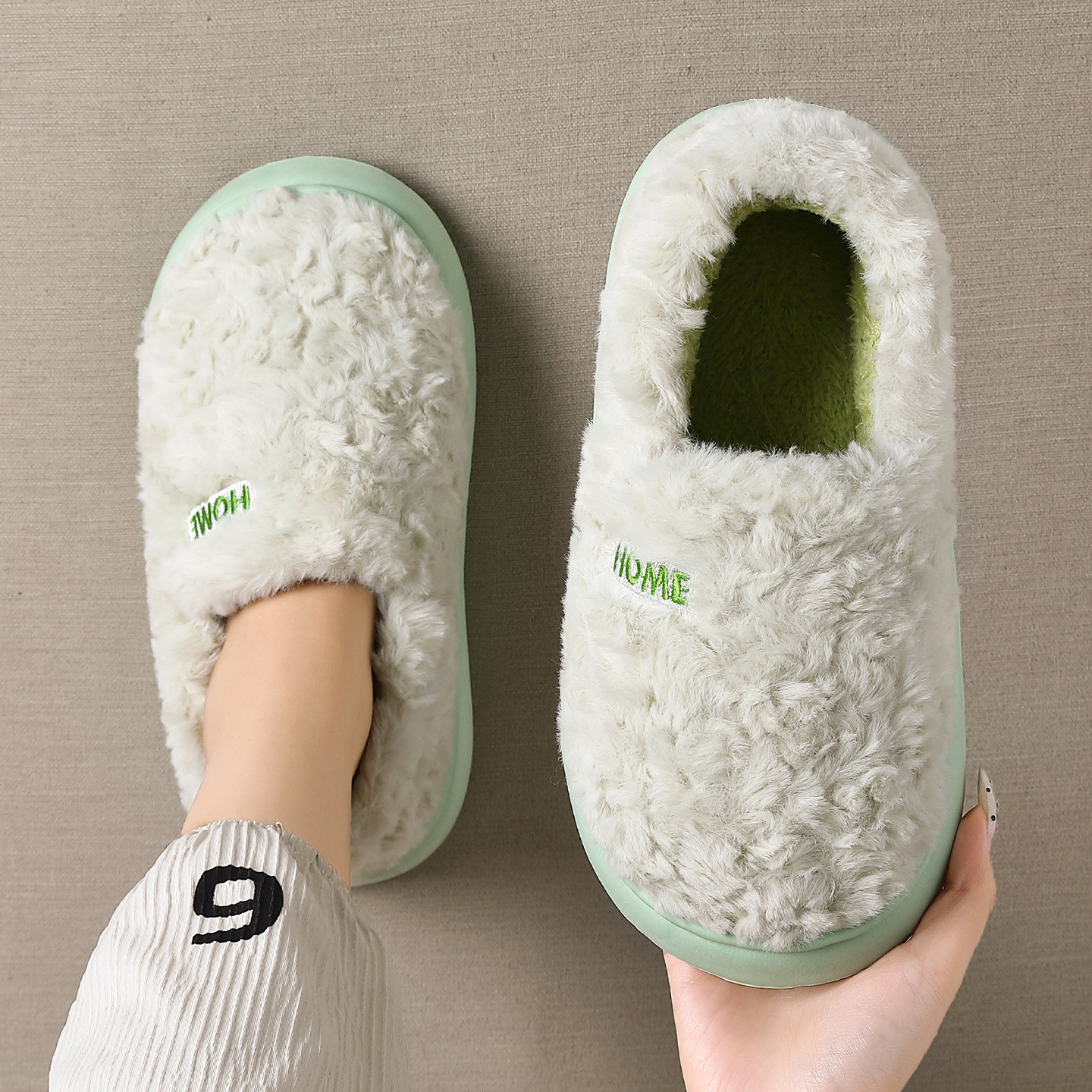 踩屎感棉拖鞋女款秋冬季包跟2025新款室内家居防滑保暖毛绒棉鞋男