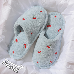 室内家居可爱防滑保暖包头毛毛拖鞋 棉拖鞋 2025新款 秋冬季 女款