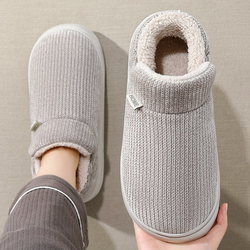 高帮棉拖鞋男款冬季加绒加厚防臭