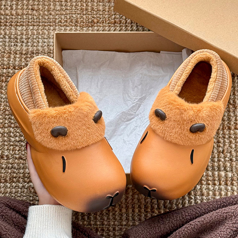卡皮巴拉儿童棉拖鞋女童冬2025新款室内家居包跟保暖可爱亲子棉鞋,居家布艺,居家棉拖/棉鞋,淘宝优惠券,粉丝福利购,淘宝优惠卷
