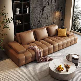 豪华劳伦斯真皮沙发客厅奢华广东佛山东莞龙江家具2023新款直排式