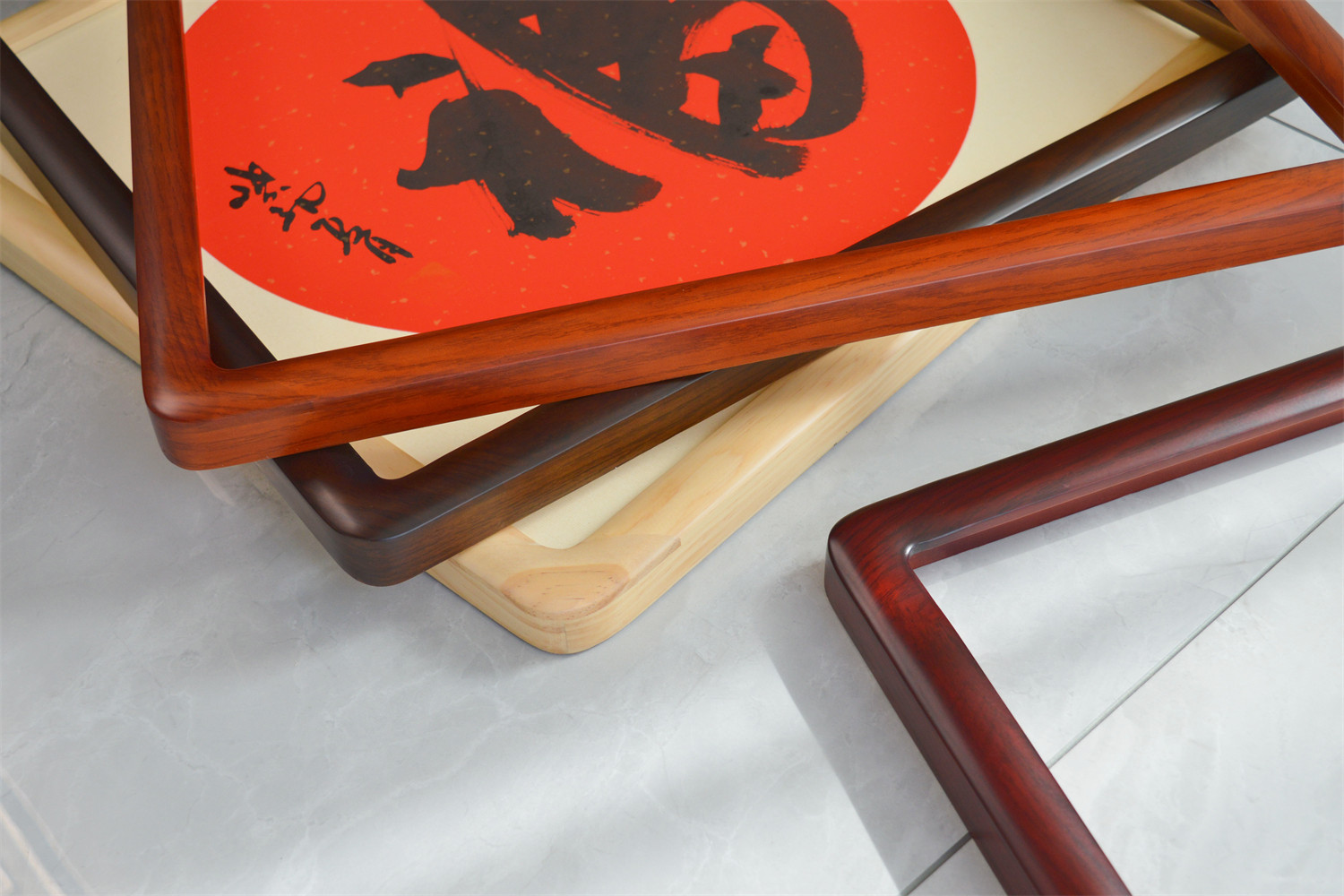 实木画框装裱圆角相框定制任意尺相框/画框