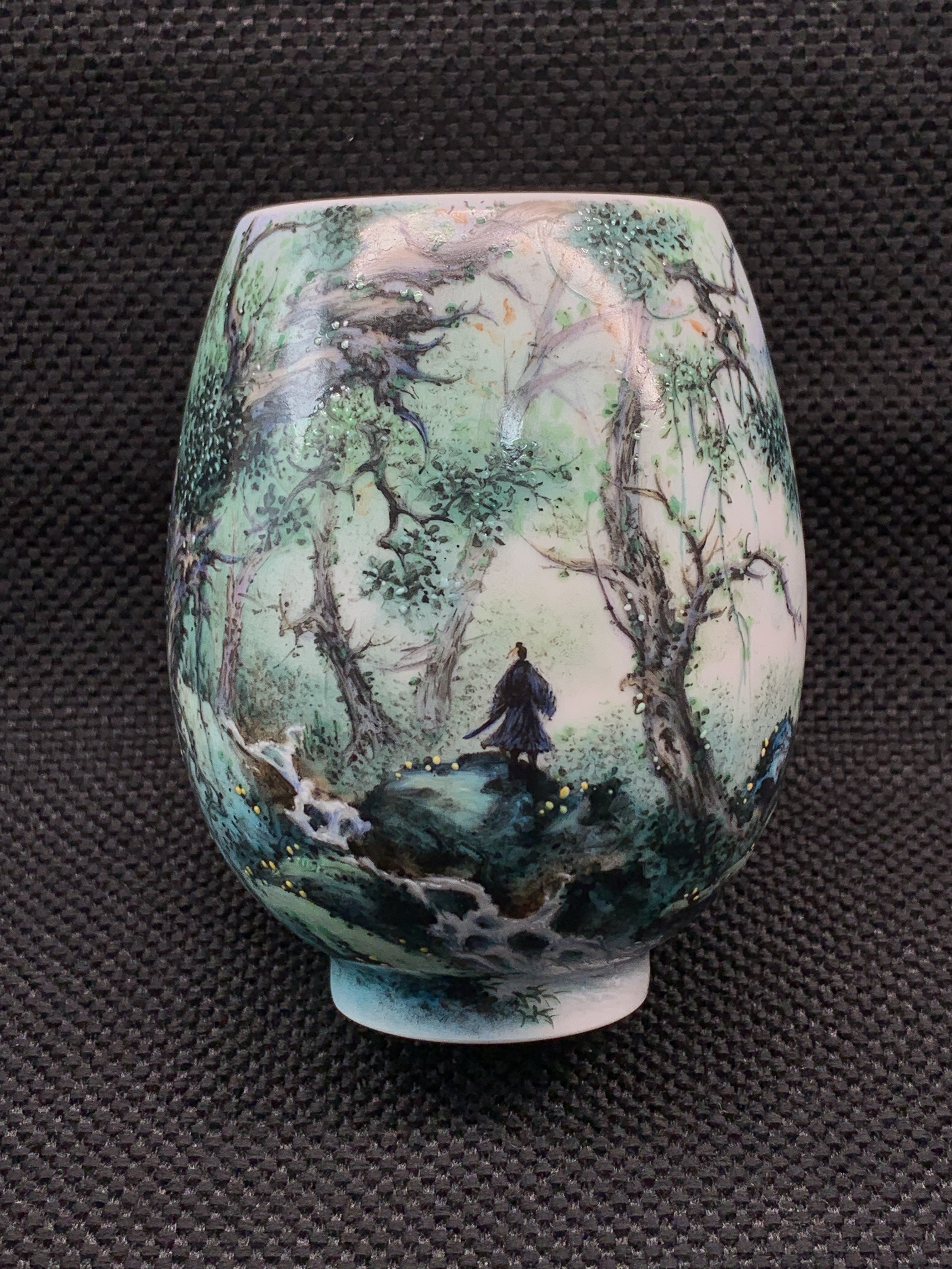 江西省高级工艺美术师王钢手绘釉上彩山水主人杯水杯包邮170ml - 实物图