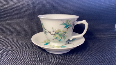 景德镇手绘釉上彩功夫茶具主人杯瓷景德镇高陶瓷美术师夏芳梨花