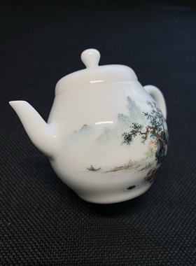 江西省高级工艺美术师王钢手绘陶瓷釉上彩山水茶壶茶器