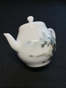 江西省高级工艺美术师王钢手绘陶瓷釉上彩山水茶壶茶器