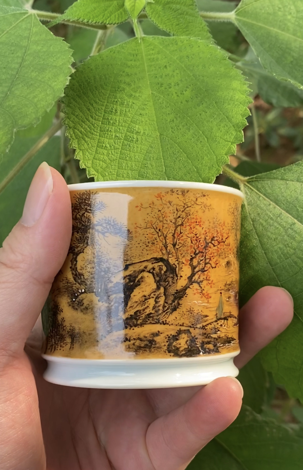 江西省高工艺美术师王钢手绘釉上墨彩山水主人杯茶器茶具茶杯水杯