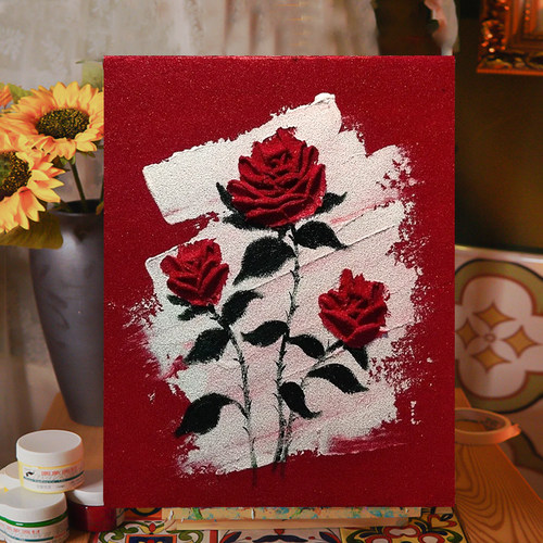 玫瑰花肌理画手工diy材料包