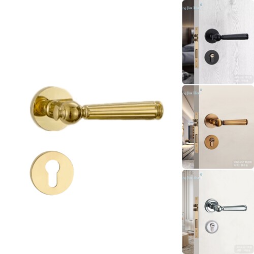 法式极简锌合金分体锁暗装