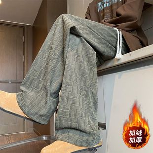 复古灯芯绒脏脏裤 垂坠感高级感裤 女款 保暖防寒加绒卫裤 子 冬季 美式