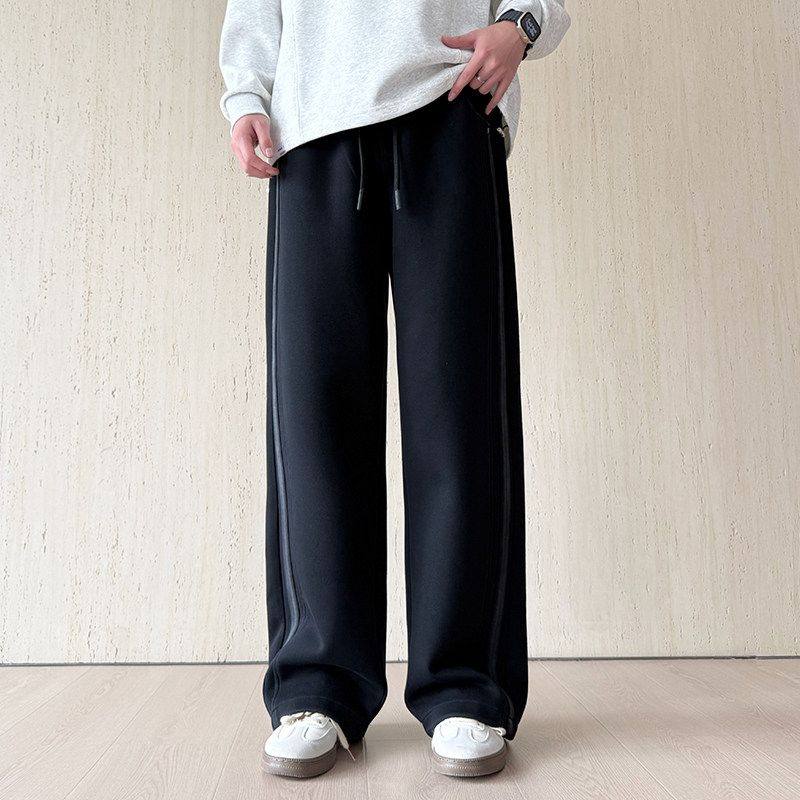 春秋新款复古阔腿卫裤男宽松直筒美式潮牌黑色渐变水洗休闲运动裤,男装,休闲裤,淘宝优惠券,粉丝福利购,淘宝优惠卷