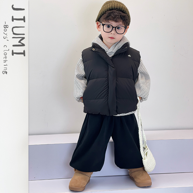 JIUMI儿童冬季90白鸭绒马甲套装