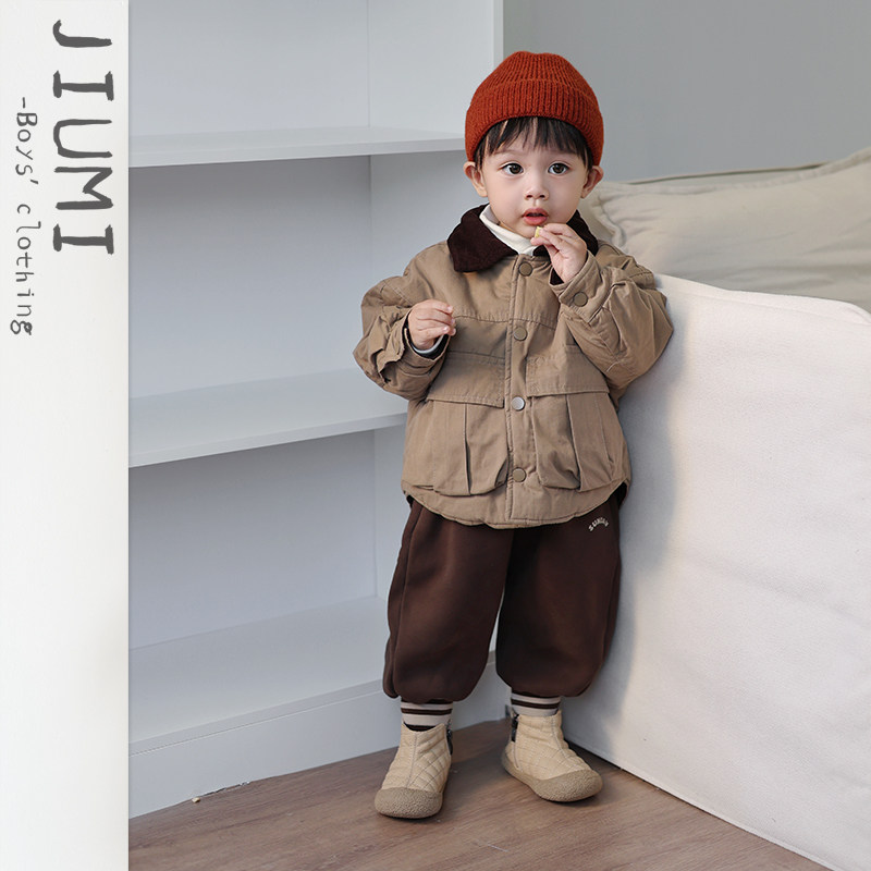 JIUMI儿童冬季两面穿外套三件套