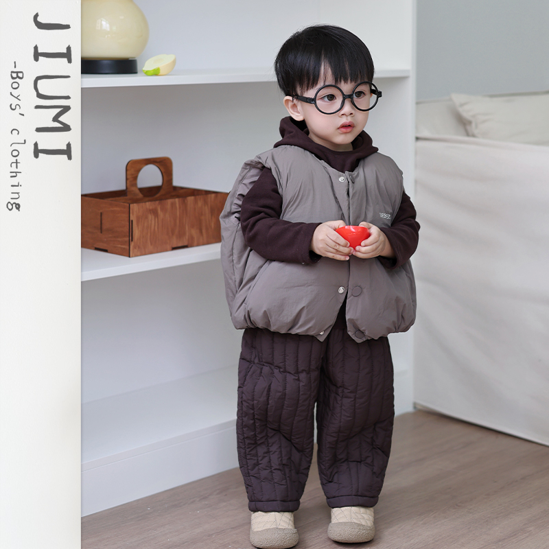 JIUMI儿童冬季韩版夹棉马甲套装