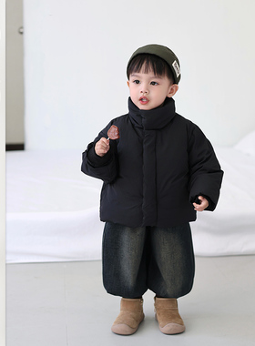 儿童冬季新款羽绒服套装男女童韩系简约面包服宝宝洋气百搭外套潮