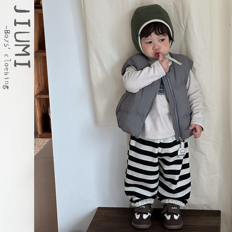 儿童冬季新款小狗棉马甲外套套装