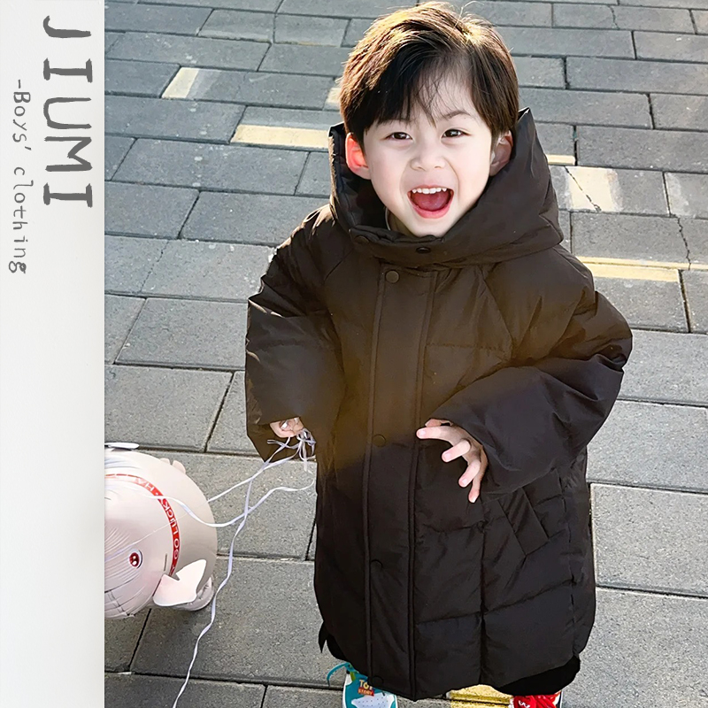 JIUMI男童中长款90白鸭绒羽绒服
