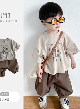 男童夏季套装2026夏装短袖T恤2岁男宝宝衣服休闲长裤儿童帅气童装