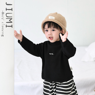 男宝潮流百搭保暖上衣 一体绒内搭儿童洋气时髦打底衫 男童冬季 新款