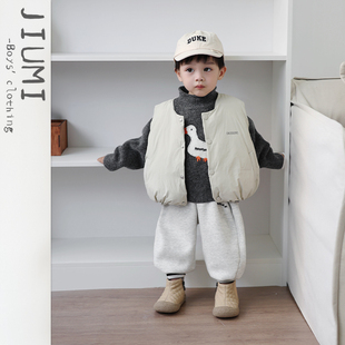 三件套 宝宝洋气高领毛衣儿童休闲加厚卫裤 男女童韩版 保暖背心套装