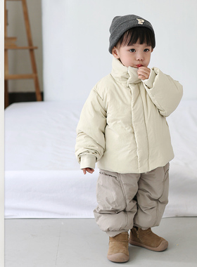 儿童冬季新款简约羽绒服男女童韩系百搭面包服宝宝洋气保暖外套潮