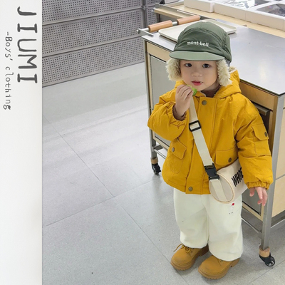 JIUMI儿童加厚防风防水连帽棉服