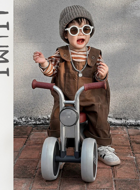 男童背带裤春秋款25韩版外穿休闲百搭裤子儿童经典条纹款纯棉长袖