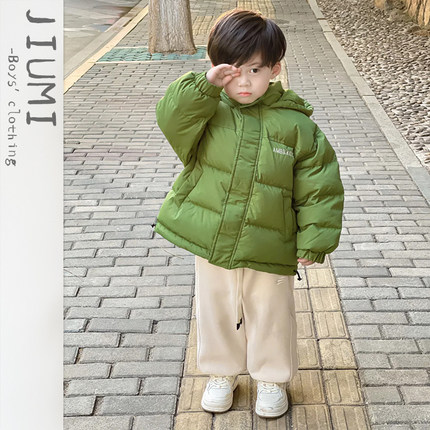 男童韩版羽绒服2025冬季新款儿童卡通连帽外套宝宝保暖上衣冬装潮
