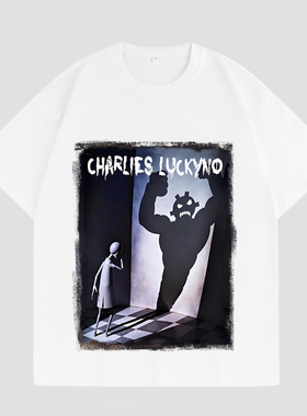 CHARLIES LUCKYNO美式潮牌艺术神秘力量重磅纯棉情侣款短袖T恤潮