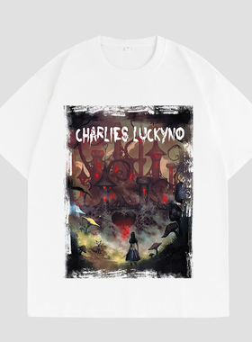 CHARLIES LUCKYNO古堡探索暗黑艺术环保喷绘印花潮牌情侣短袖T恤