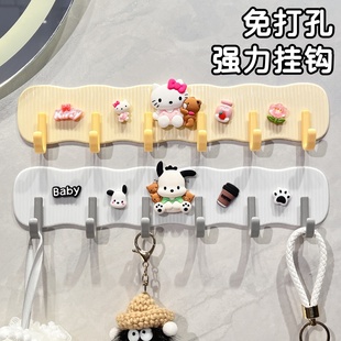 免打孔挂钩强力粘胶承重浴室衣服挂衣架一排可爱卡通宿舍门后粘钩
