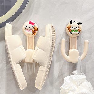 浴室吸盘拖鞋架免打孔壁挂式可爱卡通帕恰狗挂钩卫生间鞋子沥水架