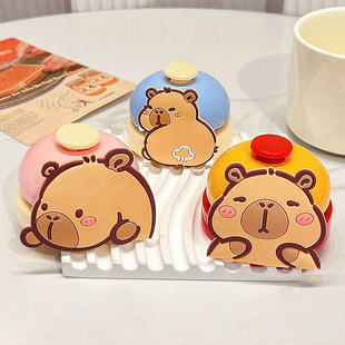 铃铛手按抢答铃可爱卡通卡皮巴拉饭店前台上菜餐桌铃叫人宠物按铃