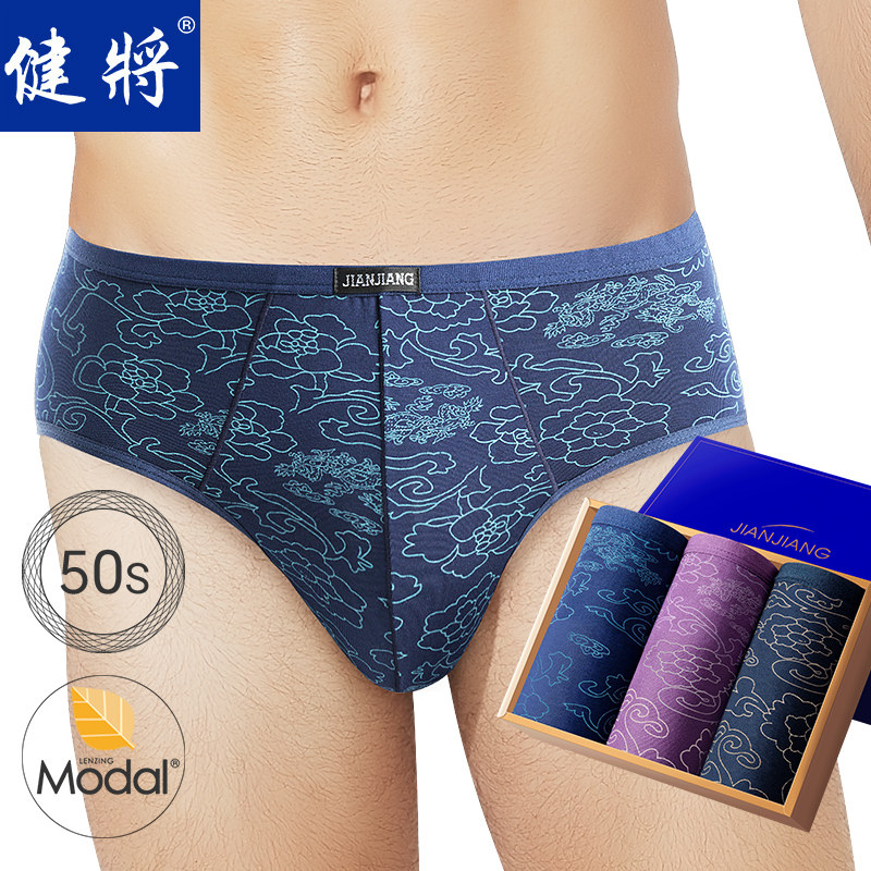 健将男士内裤三角裤男莫代尔冰丝男生短裤头男式透气薄款男款底裤