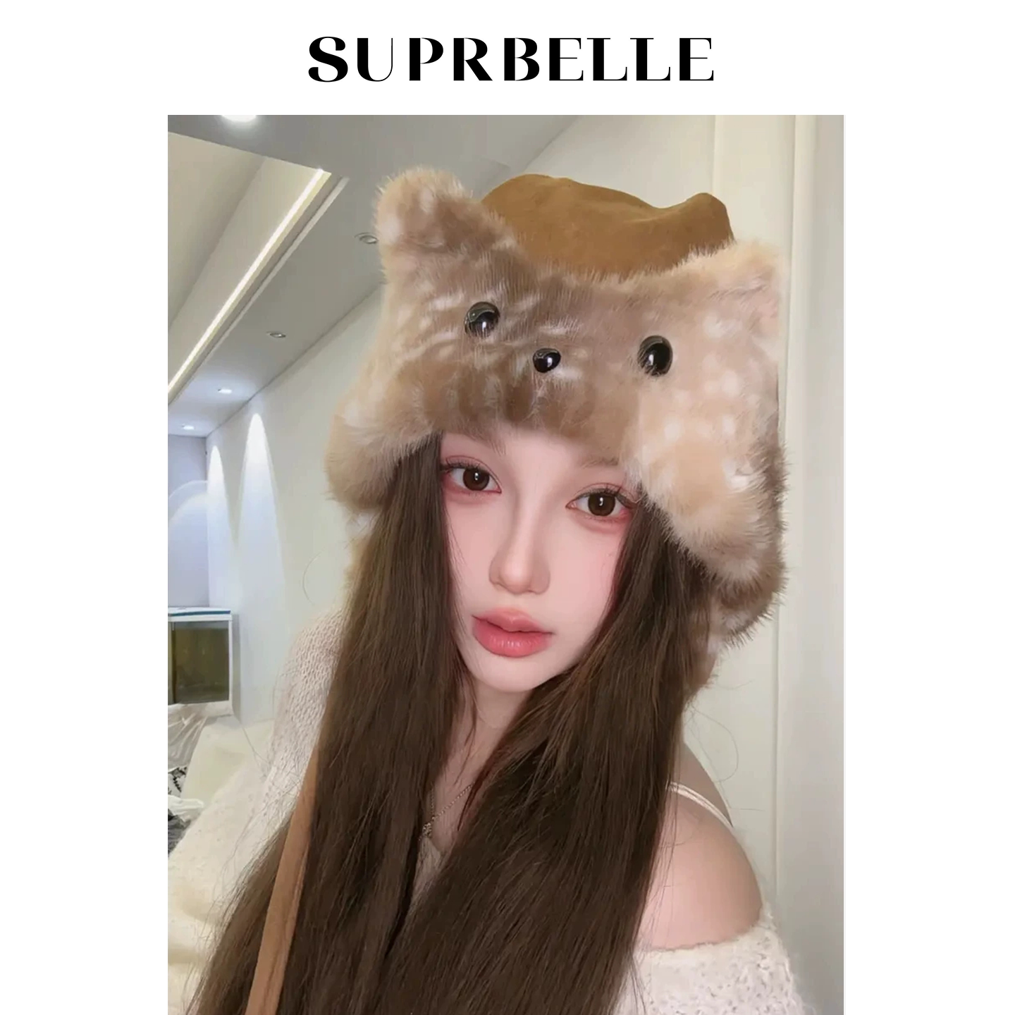 麂皮绒可爱猫耳毛绒帽保暖显脸小