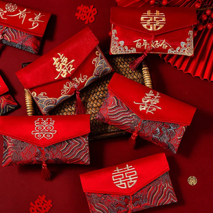 改口红包结婚礼专用万元大红包钱袋高级感刺绣布红包见家长利是封
