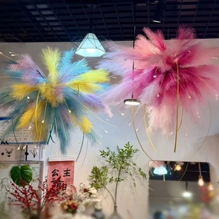 网红仿真芦苇人造花蒲苇装饰烟花草摆件摄影道具商场美陈婚庆背景