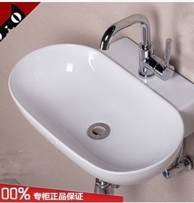 56cm陶瓷椭圆盆阳台洗手盆大挂墙式台盆卫生间洗脸面盆包邮送货