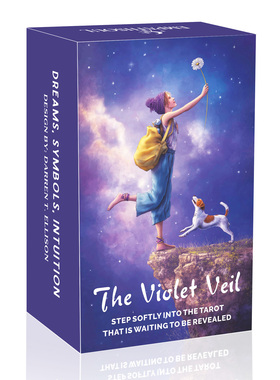 原创紫色梦幻塔牌The Violet Veil Tarot天地盖12×7英文卡牌游戏