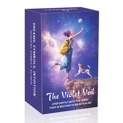 原创紫色梦幻塔牌The Violet Veil Tarot天地盖12×7英文卡牌游戏