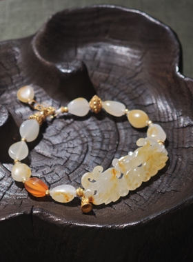 天钺｜凤仪天成＊新疆和田玉籽料凤凰18k钻石手链