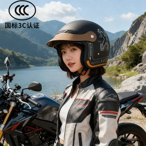 新款3C认证电动摩托车头盔男女士冬季保暖半盔全盔四季通用安全帽